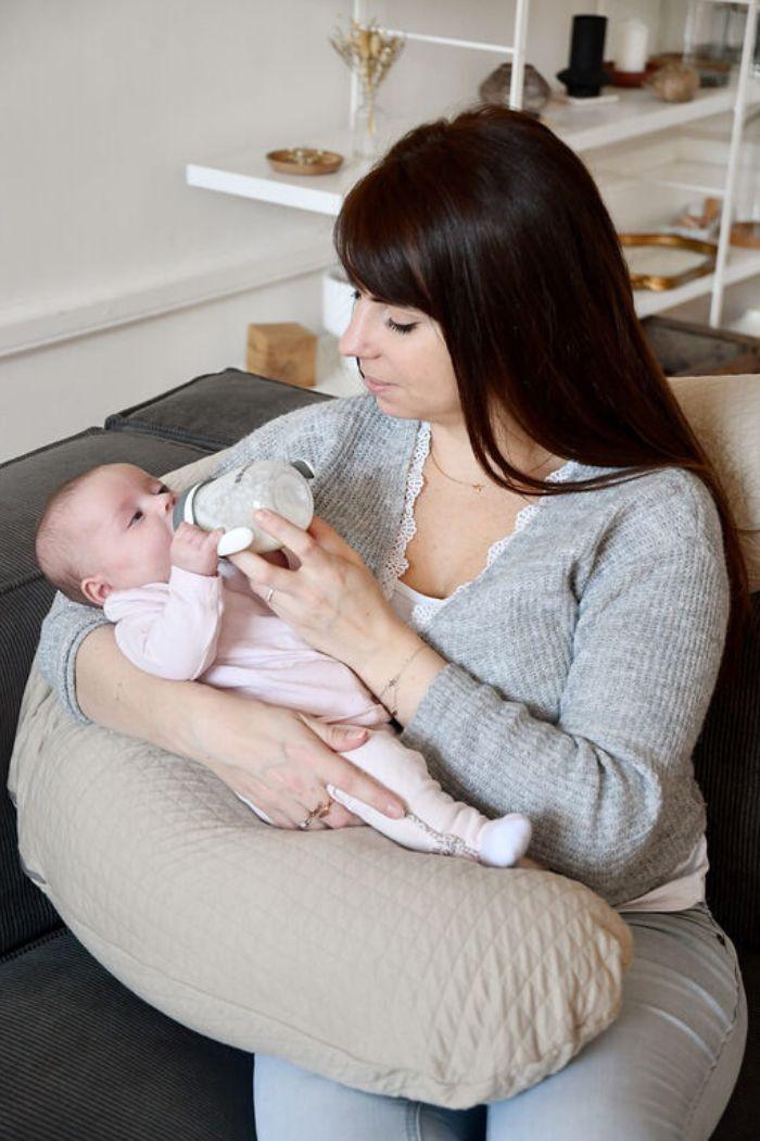 Babyly : Coussin de maternité / grossesse en lin - Caramel